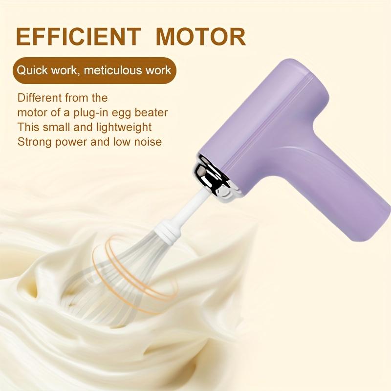 Rechargeable 3 Speed Hand Mixer - Multifunctional Kitchen Mixer with 2 Whisk Baking Supplies Easy To Clean Durable, Home Kitchen Coffee Lovers Bakers