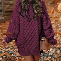 Cozy Oversized Cable-Knit Sweater Dress