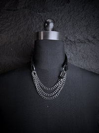 Handcrafted PU Leather Triple-Chain Choker Collar – Adjustable Statement Streetwear Necklace