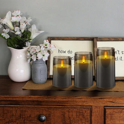 Battery Required Flickering Flameless Candle Light, Remote Control Realistic Smokeless Candle Lamp, Desk Decorative Candle Light for Home Decor