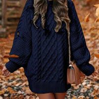 Cozy Oversized Cable-Knit Sweater Dress