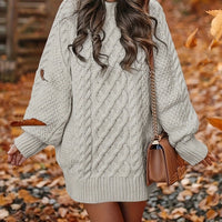 Cozy Oversized Cable-Knit Sweater Dress