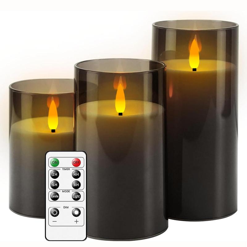 Battery Required Flickering Flameless Candle Light, Remote Control Realistic Smokeless Candle Lamp, Desk Decorative Candle Light for Home Decor