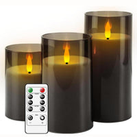 Battery Required Flickering Flameless Candle Light, Remote Control Realistic Smokeless Candle Lamp, Desk Decorative Candle Light for Home Decor