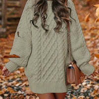 Cozy Oversized Cable-Knit Sweater Dress