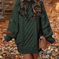 Cozy Oversized Cable-Knit Sweater Dress