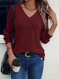 CozyRib™ Olive V-Neck Sweater