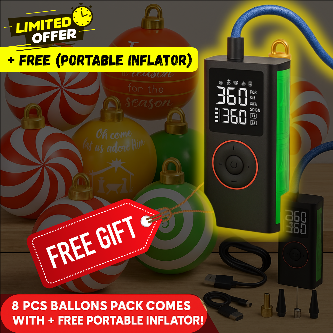 MerryBubbles™ Inflatable Christmas Ornaments – Adorable Floating Holiday Balls for Indoor & Outdoor Decoration