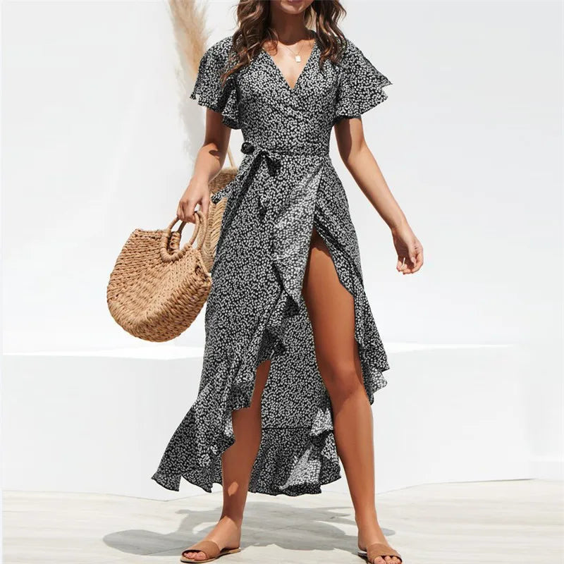 Flora™ — Elegant Wrap Maxi Dress
