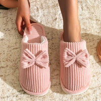 Women's Bow Slippers – Cozy Fall/Winter Indoor Shoes