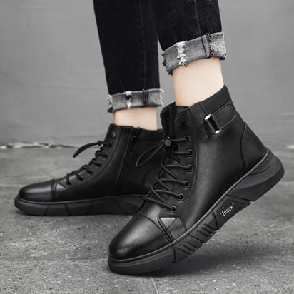 Fashion Men’s Leather Boots — Waterproof & Stylish