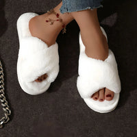 Fluffy Cross Fur Slippers
