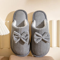 Women's Bow Slippers – Cozy Fall/Winter Indoor Shoes