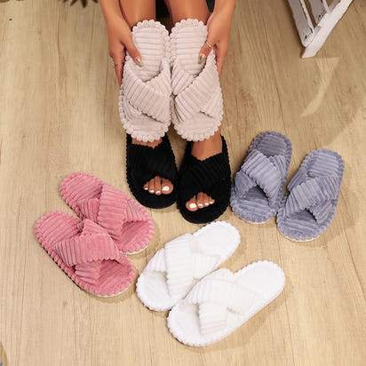 Women's Plush Moon Slippers – Warm & Thick-Soled