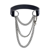 Handcrafted PU Leather Triple-Chain Choker Collar – Adjustable Statement Streetwear Necklace