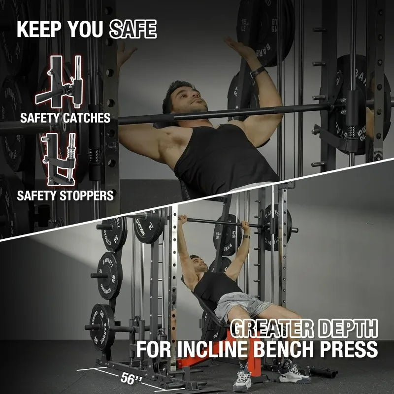 All-in-One 2200lbs Smith Machine Home Gym