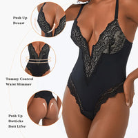 Lace Deep-V Neck Bodysuit