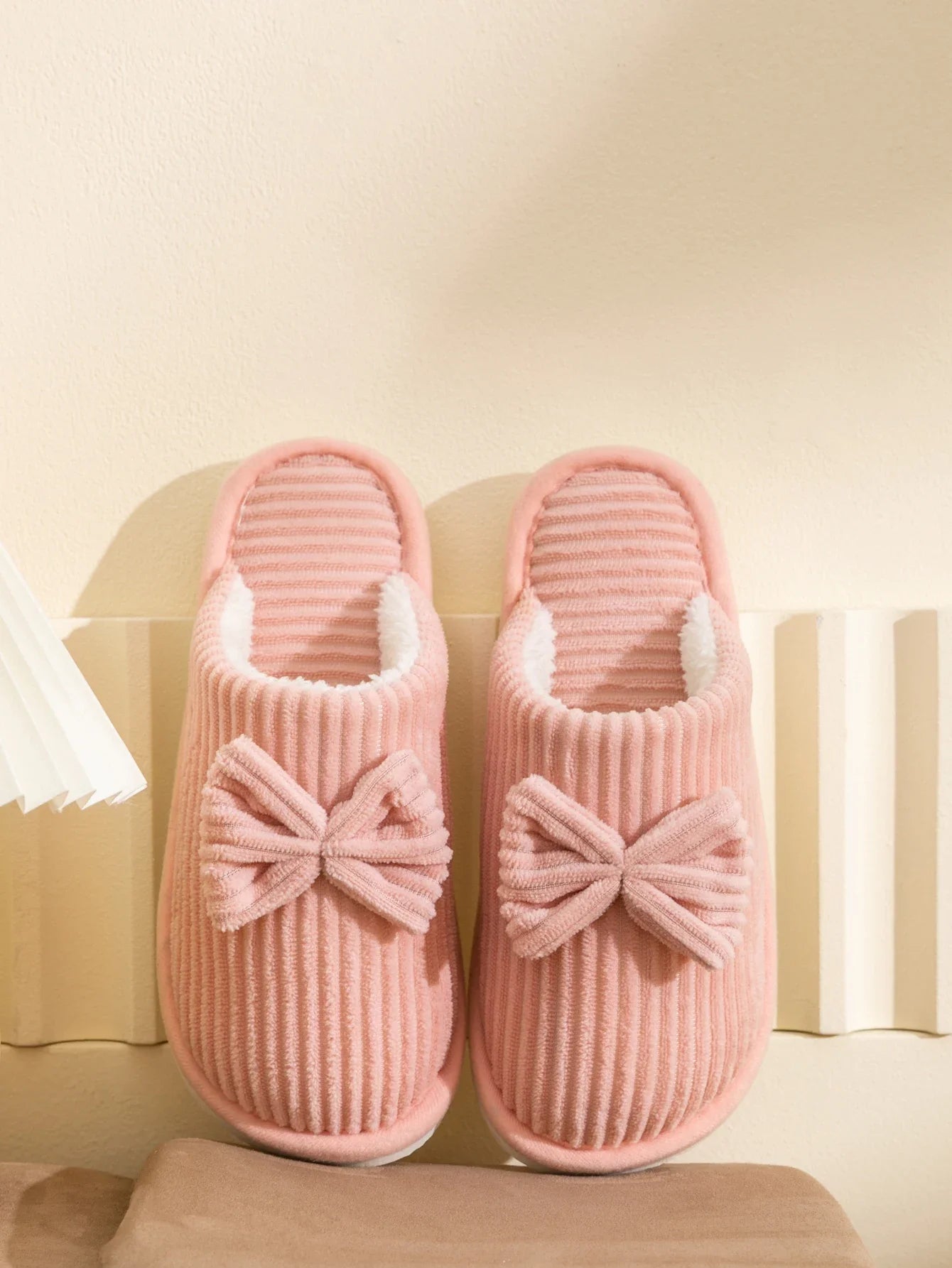 Women's Bow Slippers – Cozy Fall/Winter Indoor Shoes