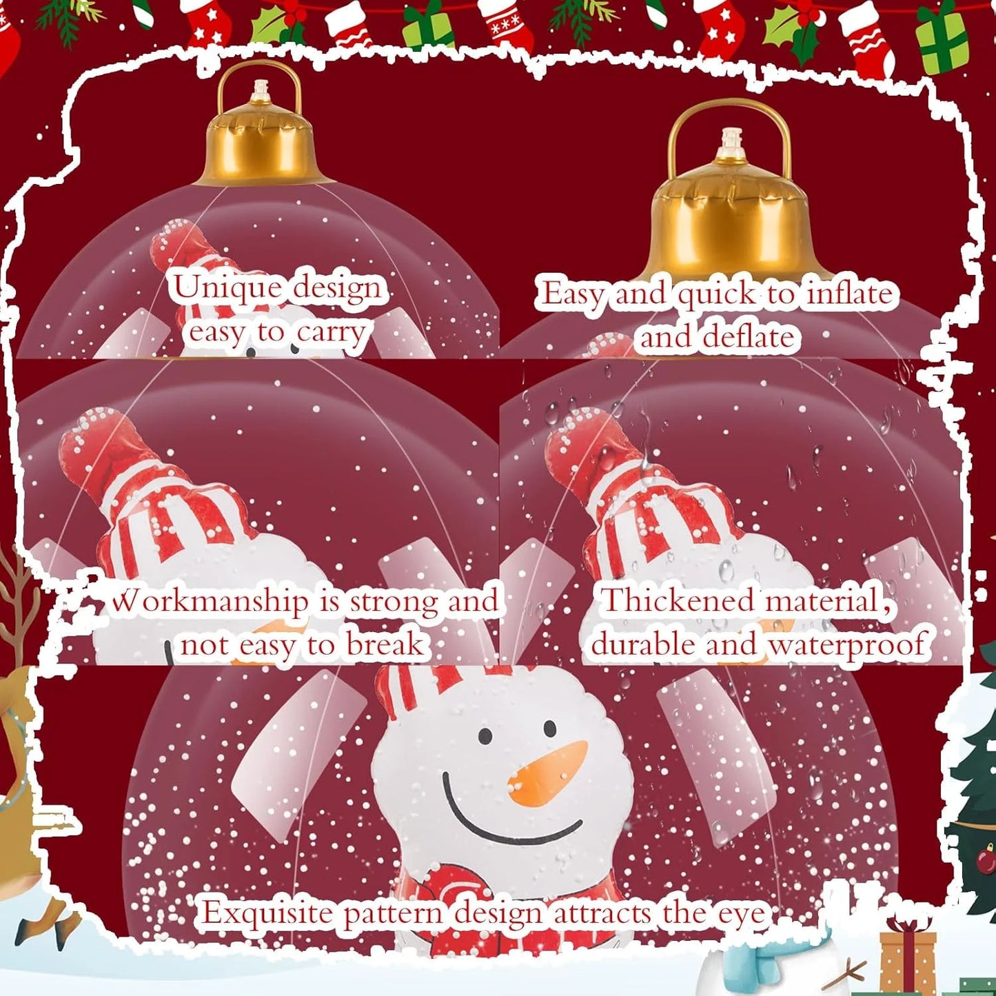 MerryBubbles™ Inflatable Christmas Ornaments – Adorable Floating Holiday Balls for Indoor & Outdoor Decoration