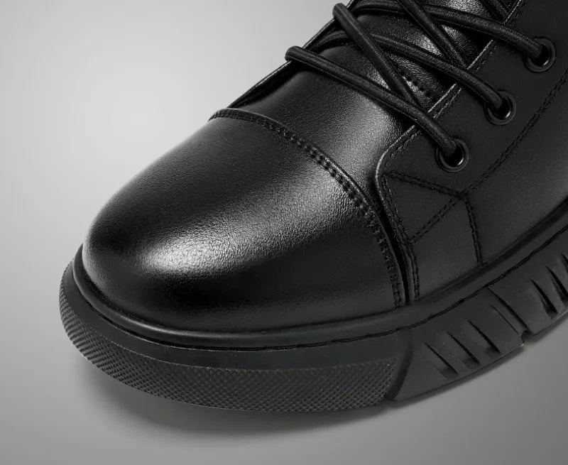 Fashion Men’s Leather Boots — Waterproof & Stylish