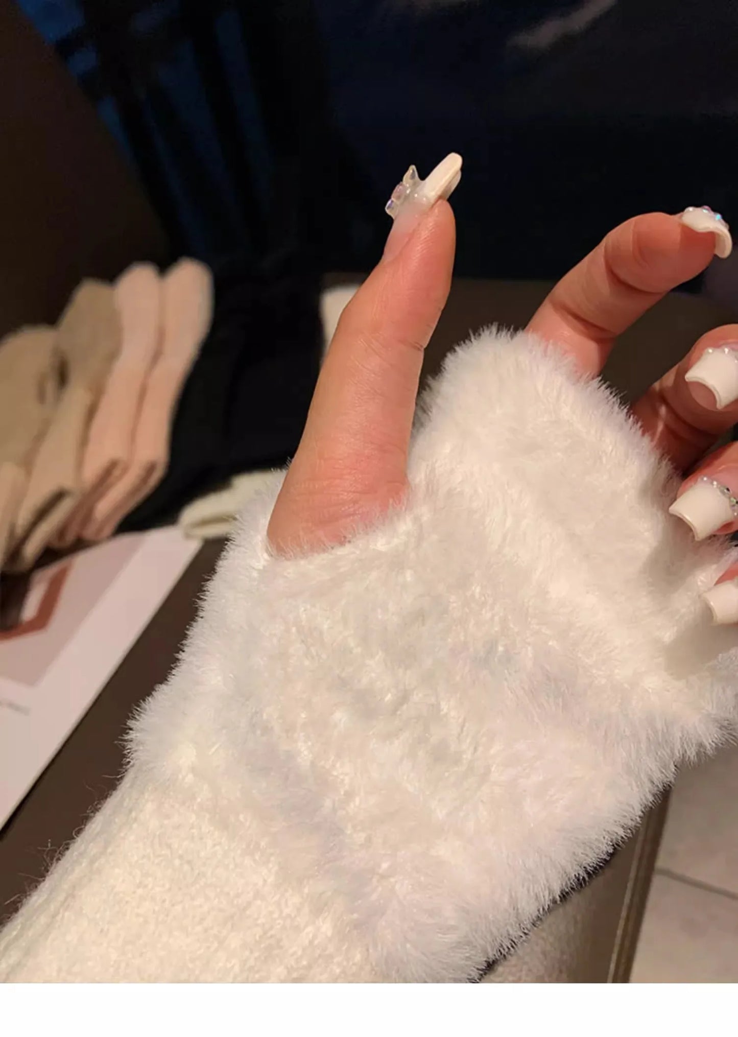 Soft Plush Knitted Fingerless Gloves