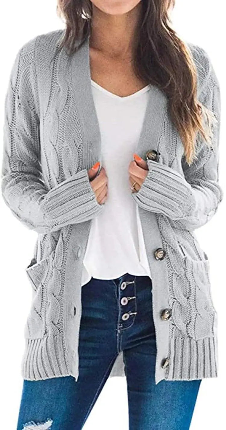 Elegant Women’s Knitted Cardigan – Autumn & Winter Must-Have
