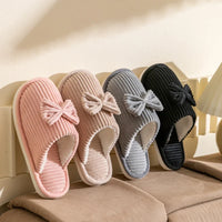 Women's Bow Slippers – Cozy Fall/Winter Indoor Shoes
