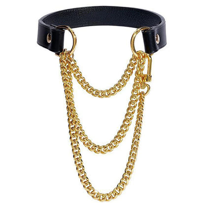Handcrafted PU Leather Triple-Chain Choker Collar – Adjustable Statement Streetwear Necklace
