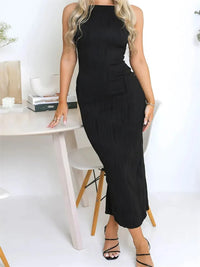 Elegant Ruched Back-Split Dress