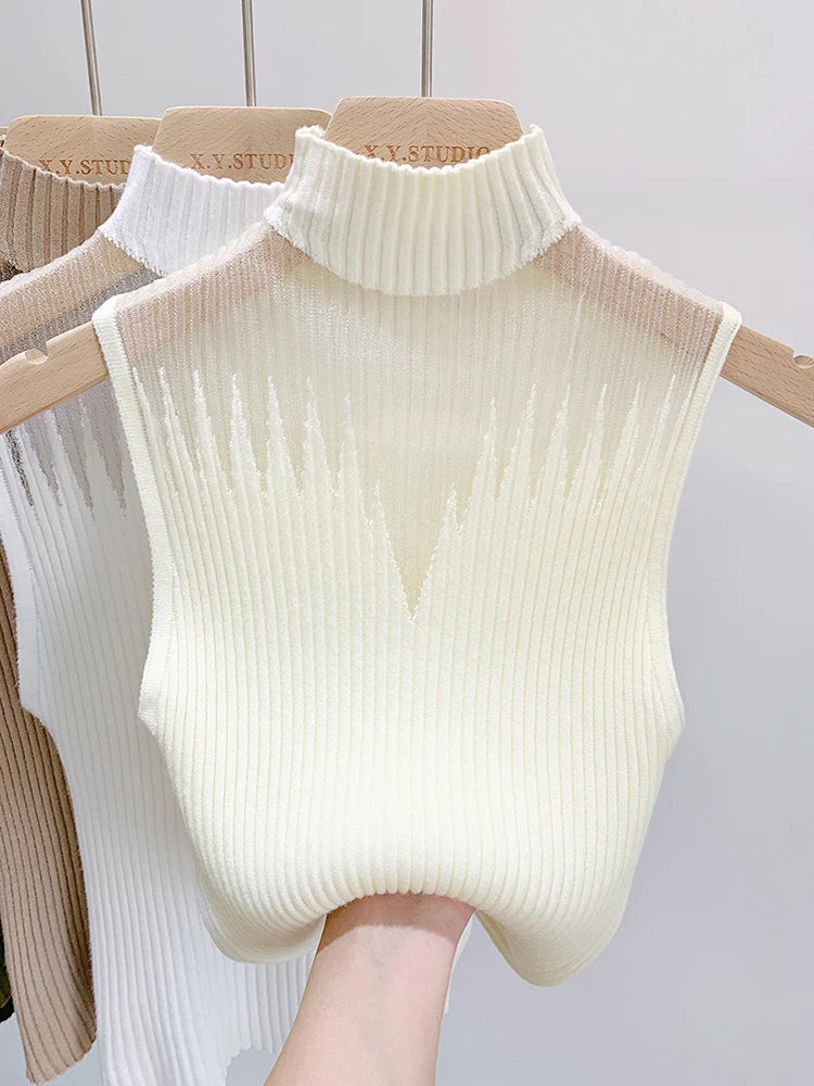 Y2K Mesh Knitted Sleeveless Top