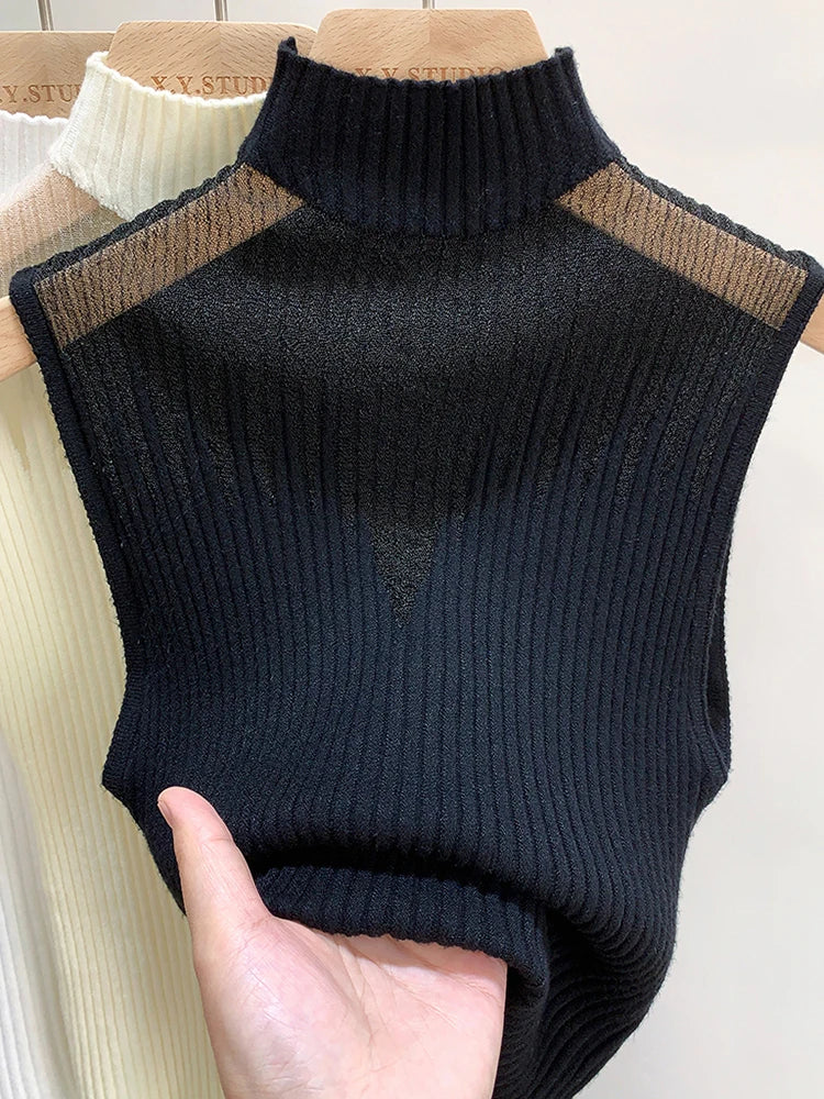 Y2K Mesh Knitted Sleeveless Top