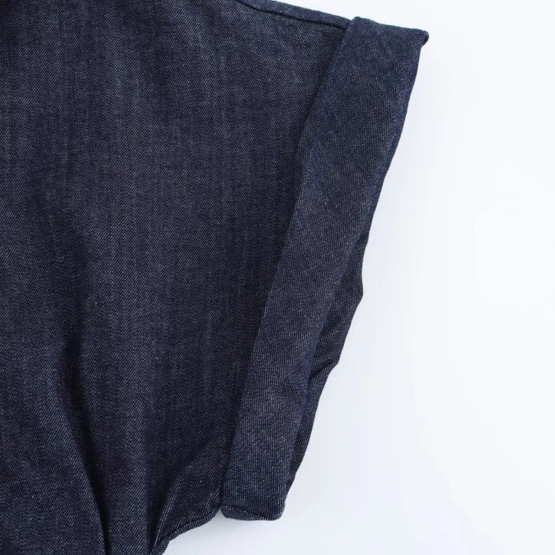 Autumn' Elegant Denim Midi Dress