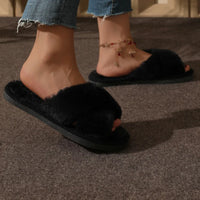 Fluffy Cross Fur Slippers