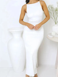 Elegant Ruched Back-Split Dress