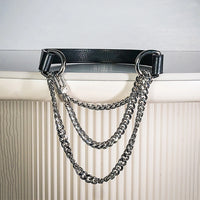 Handcrafted PU Leather Triple-Chain Choker Collar – Adjustable Statement Streetwear Necklace