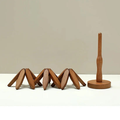 (3-Trivets in 1-Tree) Wooden Christmas Tree Trivet Stand