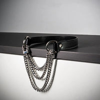 Handcrafted PU Leather Triple-Chain Choker Collar – Adjustable Statement Streetwear Necklace