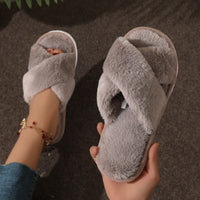 Fluffy Cross Fur Slippers