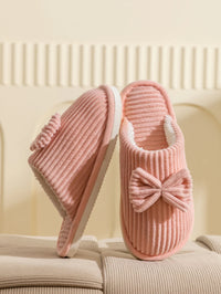 Women's Bow Slippers – Cozy Fall/Winter Indoor Shoes