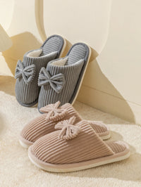 Women's Bow Slippers – Cozy Fall/Winter Indoor Shoes