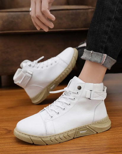 Fashion Men’s Leather Boots — Waterproof & Stylish