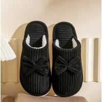 Women's Bow Slippers – Cozy Fall/Winter Indoor Shoes