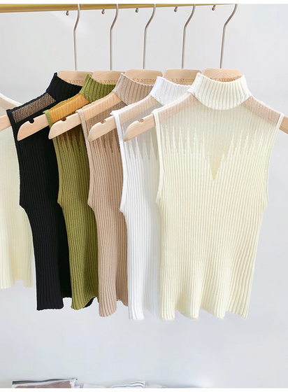 Y2K Mesh Knitted Sleeveless Top