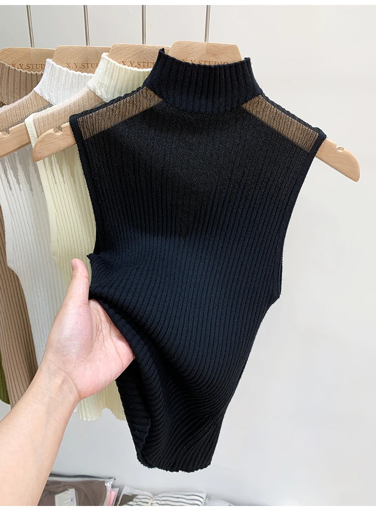 Y2K Mesh Knitted Sleeveless Top