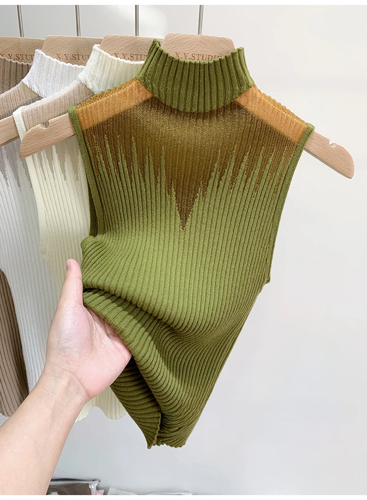 Y2K Mesh Knitted Sleeveless Top