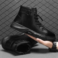 Fashion Men’s Leather Boots — Waterproof & Stylish