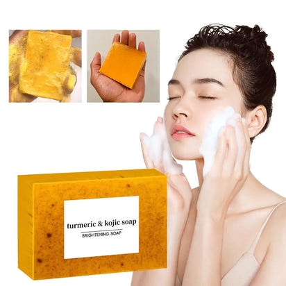 🌿Turmeric Kojic Acid Whitening Soap – Brighten, Heal & Glow Naturally