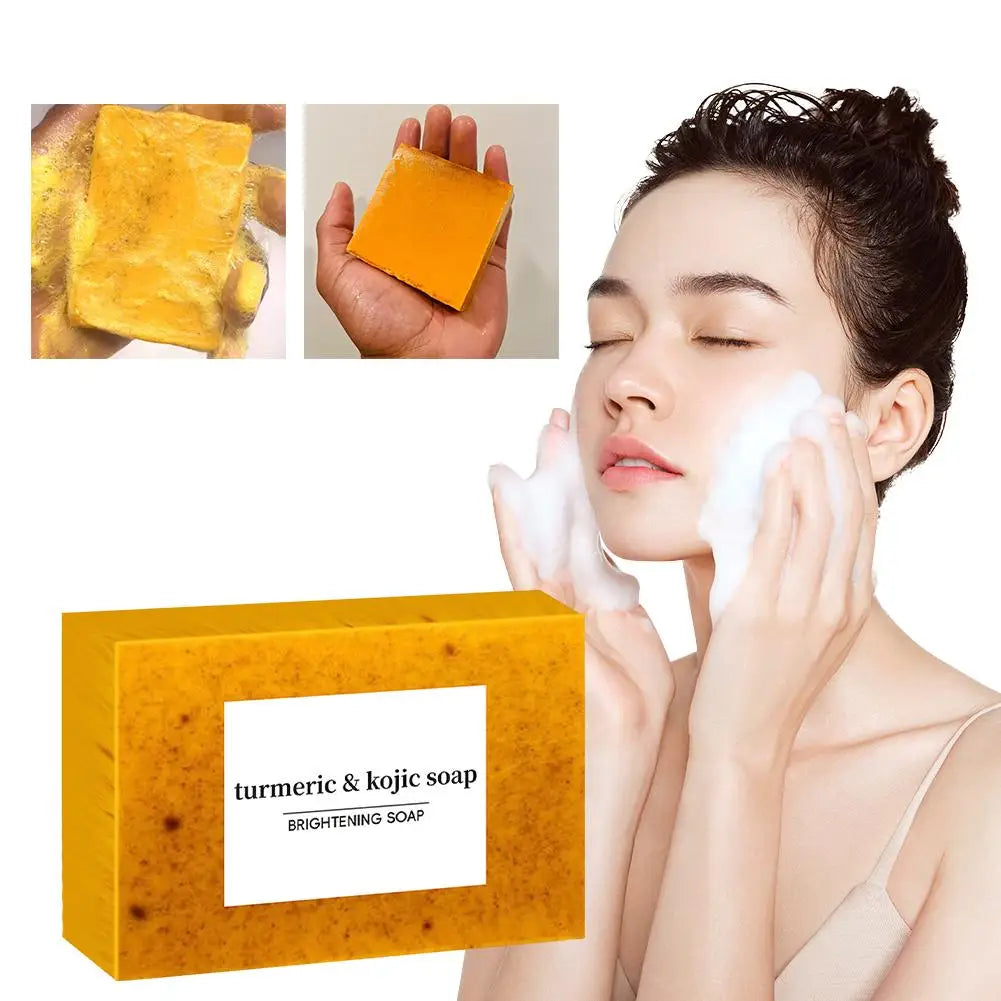 🌿Turmeric Kojic Acid Whitening Soap – Brighten, Heal & Glow Naturally