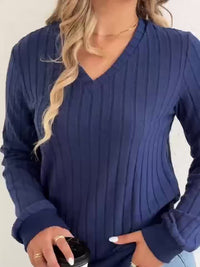 CozyRib™ Olive V-Neck Sweater