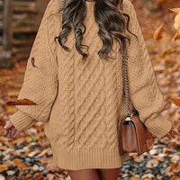 Cozy Oversized Cable-Knit Sweater Dress
